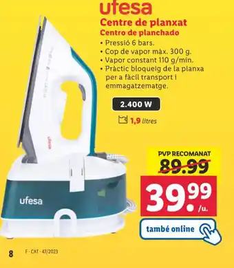 Lidl ufesa Centre de planxat Centro de planchado oferta