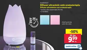 Lidl SILVERCREST Difusor ultrasònic amb aromateràpia Difusor ultrasónico con aromaterapia oferta