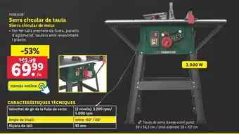 Lidl Serra circular de taula Sierra circular de mesa oferta
