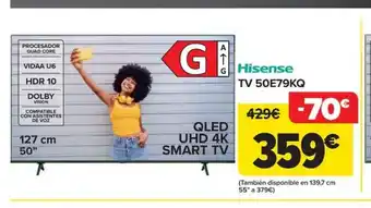 Carrefour HDR 10 Hisense TV 50E79KQ oferta