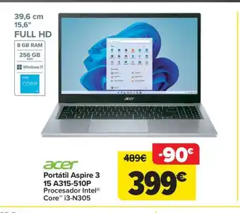 Carrefour Portátil Aspire 3 15 A315-510P oferta