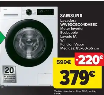 Carrefour SAMSUNG Lavadora WW90CGC04DAEEC oferta