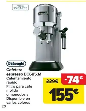 Carrefour DeLonghi Cafetera oferta