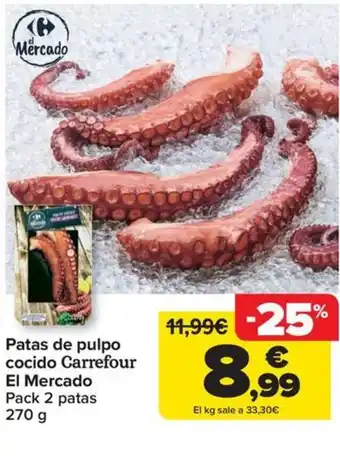 Carrefour Patas de pulpo cocido Carrefour El Mercado oferta