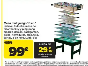 Carrefour Mesa multijuiego 15 en 1 oferta