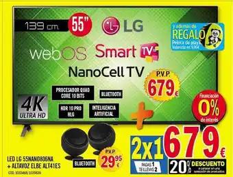 Kyoto electrodomésticos LG LED 55NAN0806NA + Altavoz Elbe ALT41ES oferta