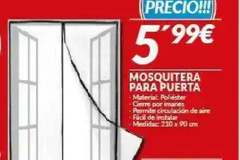 Mosquitera Para Puerta 210 x 90 cm