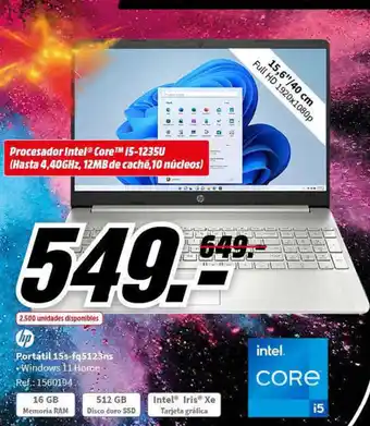 MediaMarkt Portátil 15s-fq5123ns Windows 11 Home oferta