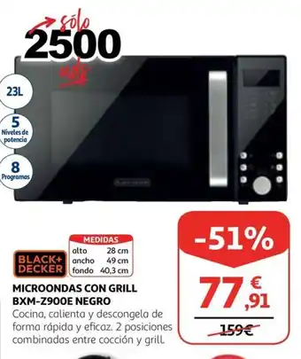 Alcampo MICROONDAS CON GRILL BXM-Z900E NEGRO oferta