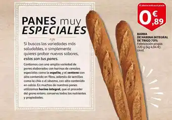 Alcampo Barra de Harina Integral de Trigo 70% 220 g oferta