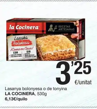 SPAR Fragadis La Cocinera Lasanya bolonyesa o de tonyina, 530g oferta