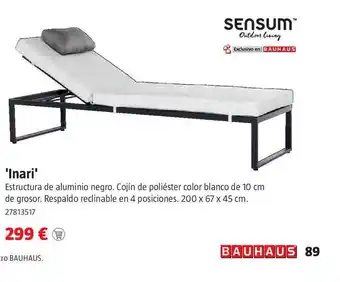 Bauhaus Sensum Outdoor Living Tumbona 'inari' oferta