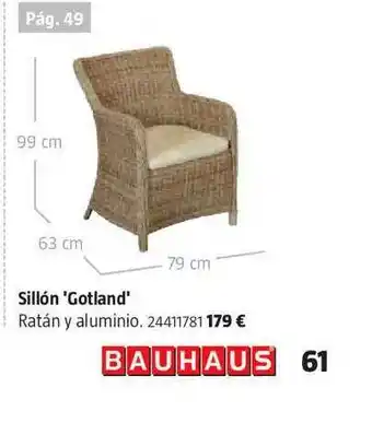 Bauhaus Bauhaus Sillón 'Gotland' Ratán y aluminio oferta