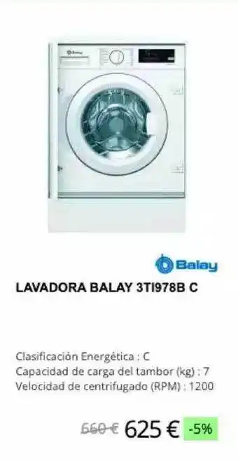 Milar Balay Lavadora 3TI978B C oferta
