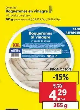 Lidl Boquerones en vinagre ocean sea oferta