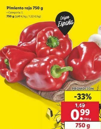 Lidl Pimientos rojos oferta