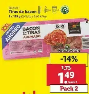 Lidl Tiras de bacon realvalle oferta