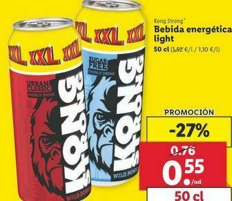 Lidl Bebida energética kong strong oferta