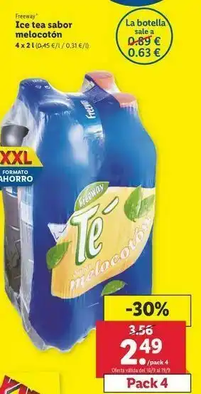 Lidl Ice téa sabor melocotón freeway oferta
