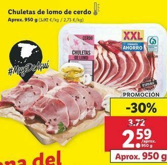 Lidl Chuletas de lomo de cerdo oferta
