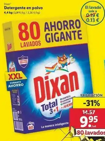 Lidl Detergente en polvo dixan oferta