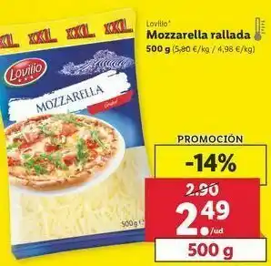 Lidl Mozzarella rallada lovilio oferta