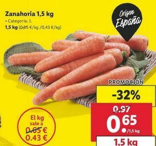 Lidl Zanahorias oferta