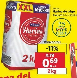 Lidl Harina de trigo belbake oferta