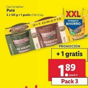 Lidl Paté casa tarradellas oferta