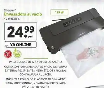 Lidl Envasadora al vació silvercrest oferta