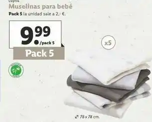 Lidl Muselinas para bebe lupilu oferta