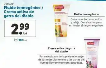 Lidl Fluido termogenico/ crema activa de garra del diablo oferta