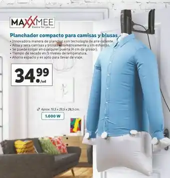 Lidl Planchador compacto para camisa y blusa maxxmee oferta