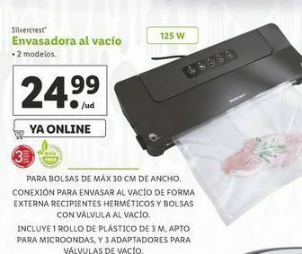 Lidl Envasadora al vació silvercrest oferta