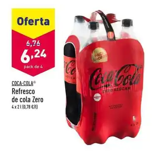 ALDI Coca-cola Refresco De cola zero 4 x 2 L oferta