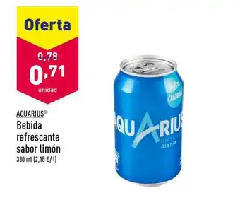 ALDI Aquarius Bebida Refrescante Sabor Limón 330 ml oferta