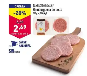 ALDI El Mercado de Aldi Hamburguesa de pollo 540 g oferta