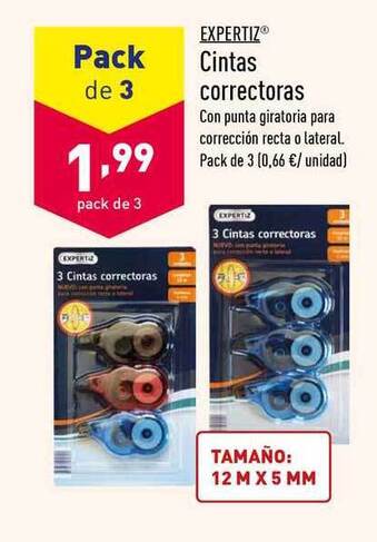 ALDI Expertiz Cintas correctoras, Pack de 3 oferta