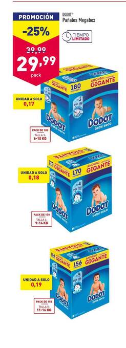 ALDI Dodot Pañales Megabox oferta