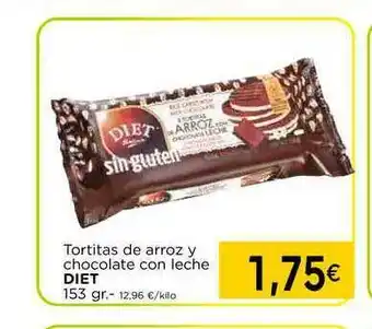 Supermercados Piedra Diet Tortitas de arroz y chocolate con leche 153 gr. oferta