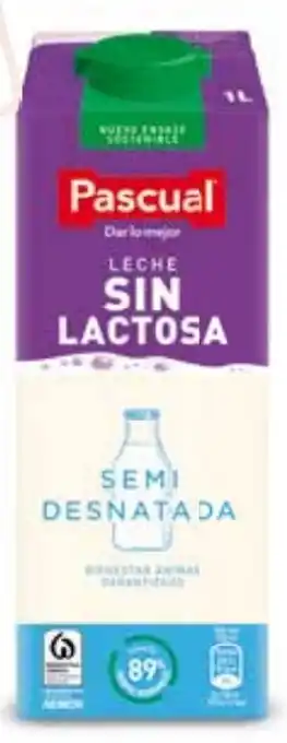 Hiper Usera Leche Pascual Brik 1L Sin Lactosa Entera, Semi y Desnatada oferta