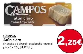 Hiper Usera Campos Atún claro 3x52g oferta