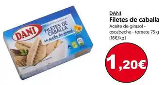 Hiper Usera Dani Filetes de caballa 75g oferta
