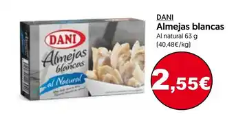 Hiper Usera Dani Almejas blancas Al Natural 63g oferta