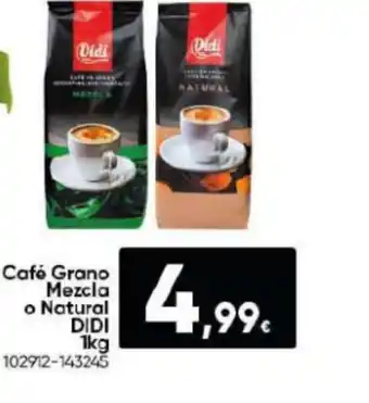 Family Cash Café Grano Mezcla o Natural DIDI 1kg oferta