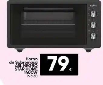 Family Cash Horno de Sobremesa 45L NEGRO STAR HOME 1400W oferta