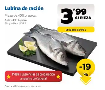 AhorraMas Lubina de ración oferta
