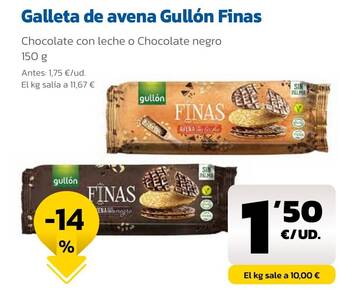 AhorraMas Galleta de avena Gullón Finas oferta