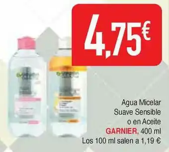 Masymas Garnier Agua Micelar Suave Sensible O En Aceite 400ml oferta