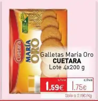 Cuevas Cash Cuetara Galletas María Oro 4x200g oferta
